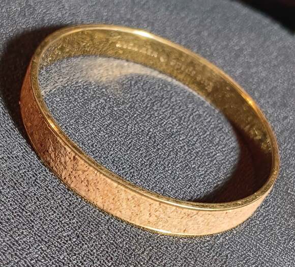 Kate Spade Jewelry - Kate Spade New York Cork Inlay Gold Tone Bangle Bracelet Fashion Jewelry KSNY